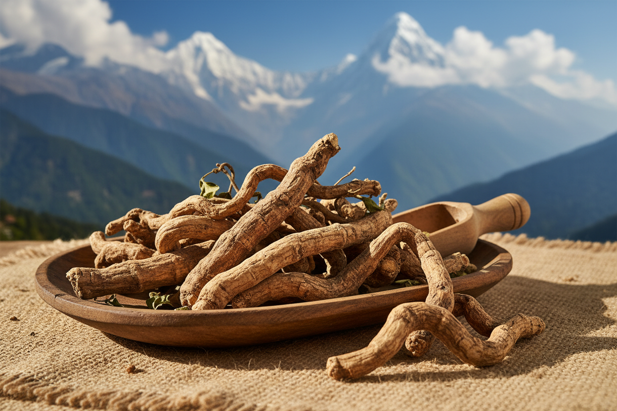 Kumwal Himalayan Ashwagandha Jadibuti (Sabut) is carefully handpicked from the high-altitude regions of Uttarakhand, where the pure mountain environment supports its natural potency and quality. Grown traditionally without the use of chemicals or pesticides, this whole-root Ashwagandha reflects the authenticity of Himalayan herbal wisdom.
Naturally rich in nutrients and known for its distinctive earthy taste, Kumwal Himalayan Ashwagandha is valued for its role in holistic wellness practices.
Source / Orig