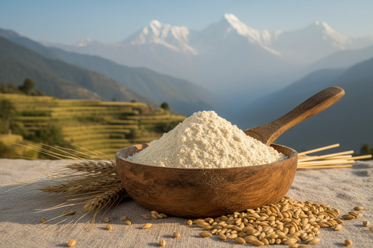 Kumwal Himalayan Barley Flour is a wholesome, nutrient-rich flour naturally harvested from the high-altitude regions of Uttarakhand. Traditionally cultivated in Himalayan farms, barley is slow-grown in cool mountain climates, resulting in superior quality, natural taste, and enhanced nutrition.

Carefully milled to retain its natural fiber and nutrients, Kumwal Himalayan Barley Flour is a healthy addition to everyday cooking.

Source / Origin

Naturally grown Himalayan Barley
Harvested from high-altitude re