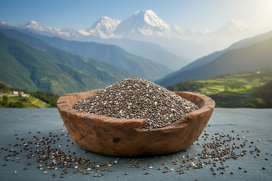 Nourish your body with our handpicked Himalayan chia seeds, grown naturally without the use of any chemicals or pesticides. Our products are sourced from the high-altitude region of Uttarakhand in the Himalayan Range, ensuring that you receive the purest and most nutritious chia seeds available. Naturally grown in high altitude Free of chemicals and pesticides Rich in nutrition and taste Health Benefits Discover the amazing health benefits of Himalayan chia seeds, packed with essential nutrients like omega-