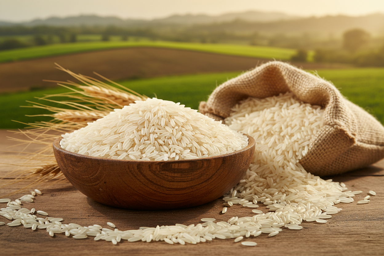 Our Dehraduni Basmati Rice is a premium aromatic rice variety naturally grown in the fertile Doon Valley of Uttarakhand. Known for its long grains, delicate aroma, and superior cooking quality, Dehraduni Basmati is highly preferred for both everyday consumption and premium culinary use.

Carefully cultivated using traditional farming practices and minimally processed, this rice retains its natural flavor, texture, and purity—making it ideal for wholesalers, retailers, hotels, restaurants, caterers, and bulk